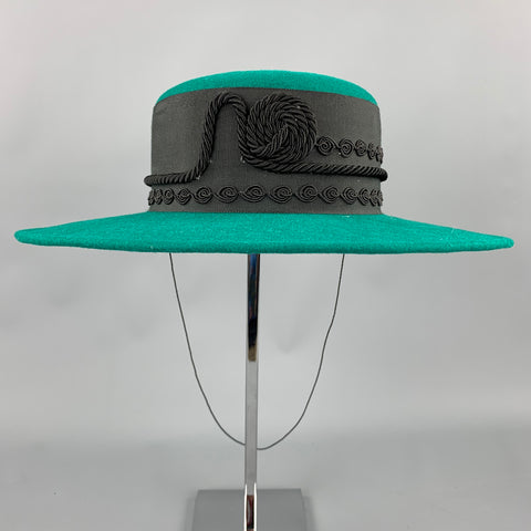 Gorro de lana con cinta negra verde LONNI