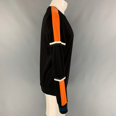 PS by PAUL SMITH Size S Black Orange Color Block Cotton Blend Jersey Pullover