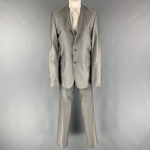 SPONTINI Size 36 Grey Shimmery Wool  Silk Single Breasted 28 30 Suit
