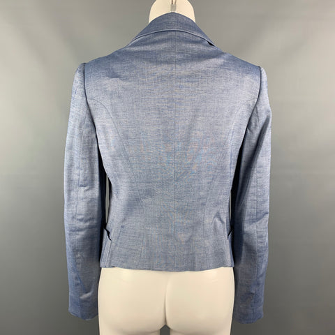 VIVIENNE WESTWOOD RED LABEL Size 6 Blue Wool Blend Ruffle Jacket