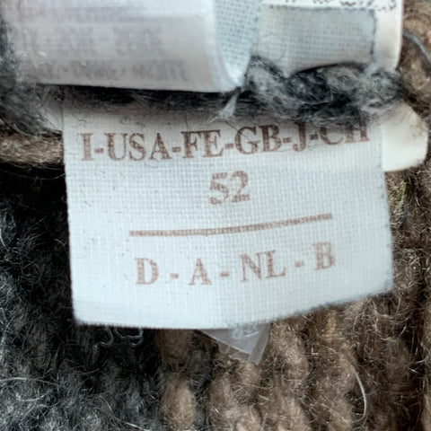 BRUNELLO CUCINELLI Size 42 Grey & Brown Knitted Cashmere Zip Up Jacket