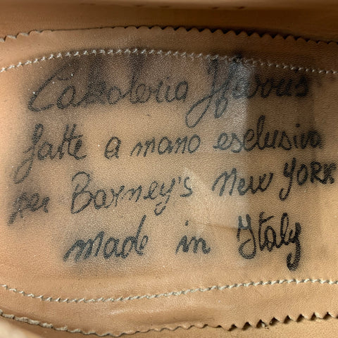 CALZOLERIA HARRIS for BARNEY'S NEW YORK Size 11.5 Brown Burnished Leather Oxford Lace Up Shoes