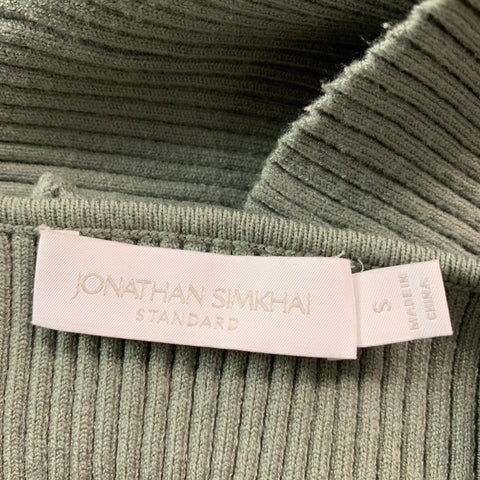 JONATHAN SIMKHAI Size S Grey Green Modal Blend Ribbed Bralette Casual Top