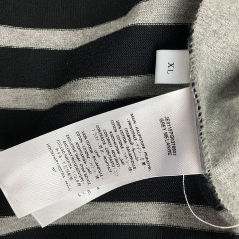 J.W.ANDERSON Size XL Grey Blue White Stripe Mixed Fabrics Pullover