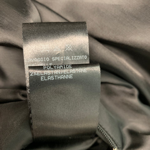 NEIL BARRETT Taille M Veste zippée en cuir matelassé blanc noir