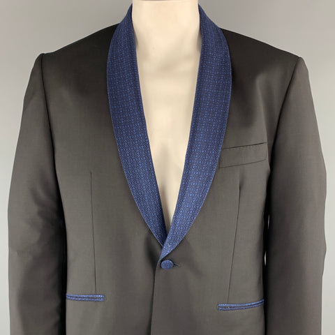 HARDY AMIES Taille 44 Manteau de sport en laine / mohair en tissus mélangés noir