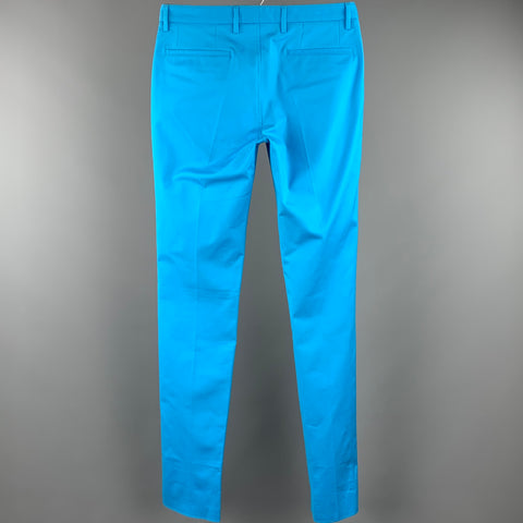 CALVIN KLEIN Size 30 Aqua Cotton Zip Fly Dress Pants