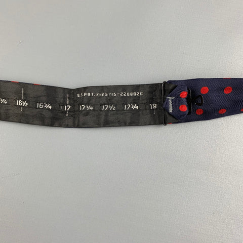 VINTAGE Navy Red Dots Silk Bow Tie