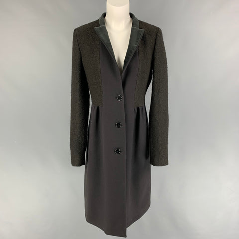 Abrigo con botones en mezcla de lana color carbón oliva talla 8 de ETRO
