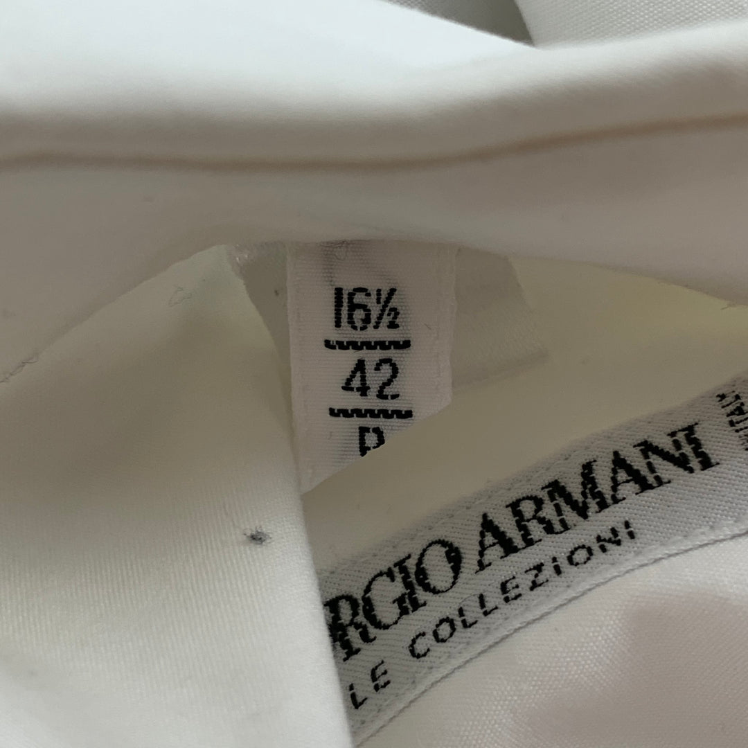GIORGIO ARMANI Size L White Tuxedo Long Sleeve Shirt