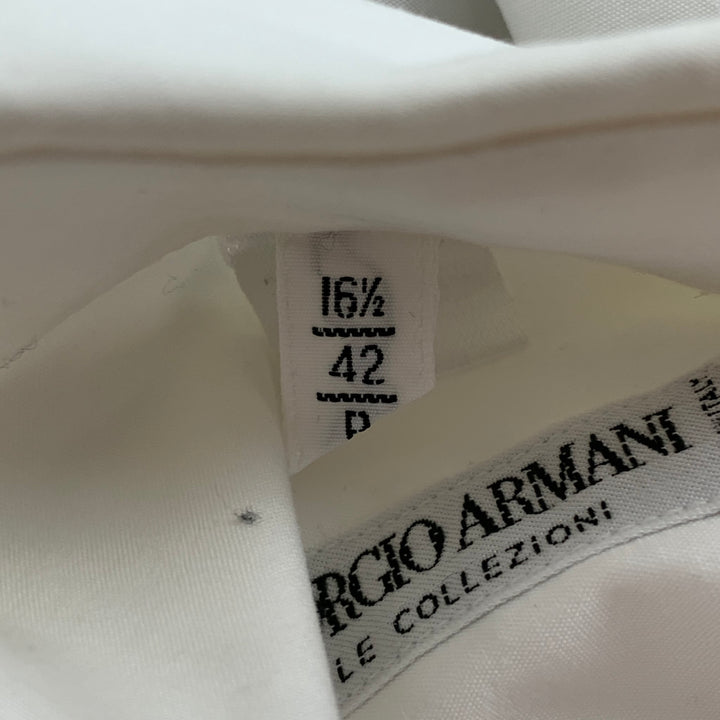 GIORGIO ARMANI Size L White Tuxedo Long Sleeve Shirt
