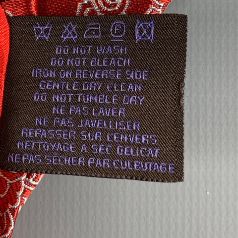 ETRO Red White Paisley Silk Jacquard Tie