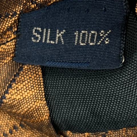 NIGEL CURTISS Gold Black Window Pane Silk Tie