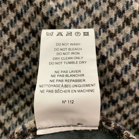 OFFICINE GENERALE Size 42 Brown Cream Houndstooth Wool Sport Coat