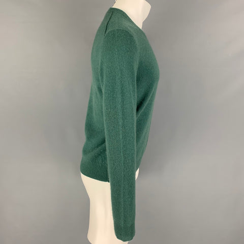 Jersey ATM de cachemira verde con cuello redondo talla S