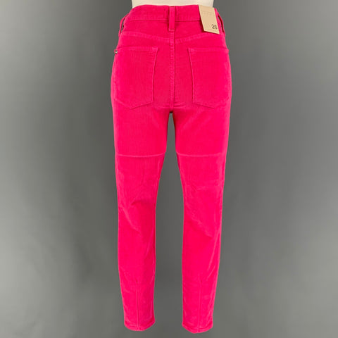 ALICE + OLIVIA Size 26 Pink Cotton Corduroy Jean Cut Casual Pants