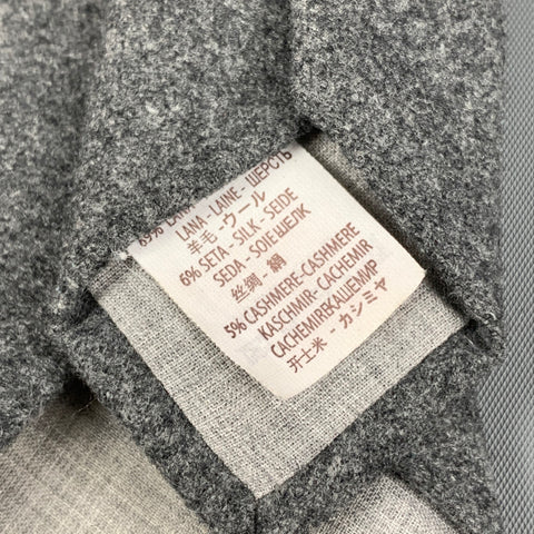 BRUNELLO CUCINELLI Grey Silk Cashmere Tie