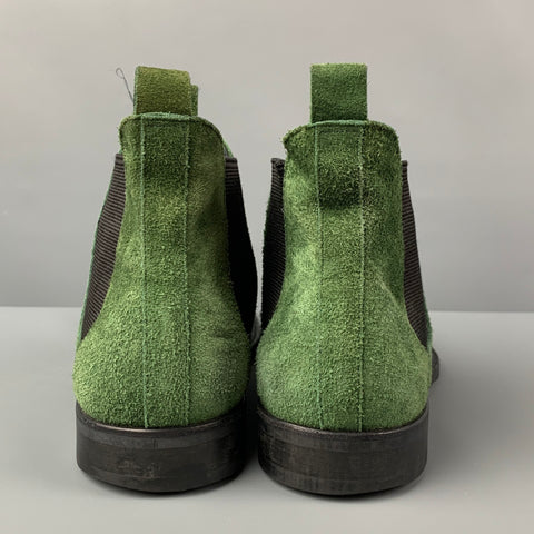 COMME des GARCONS HOMME PLUS Size 10 Green Black Suede Ankle Boots
