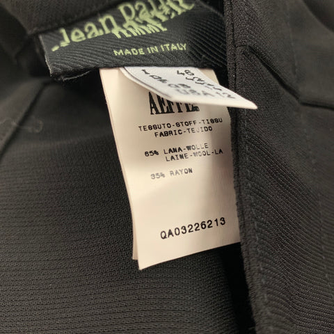 JEAN PAUL GAULTIER Size 12 Black Wool Rayon Wide Leg Dress Pants