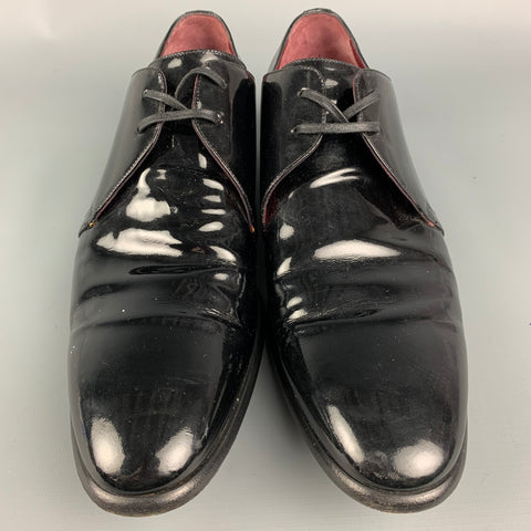 DOLCE & GABBANA Size 8.5 Black Leather Lace Up Shoes