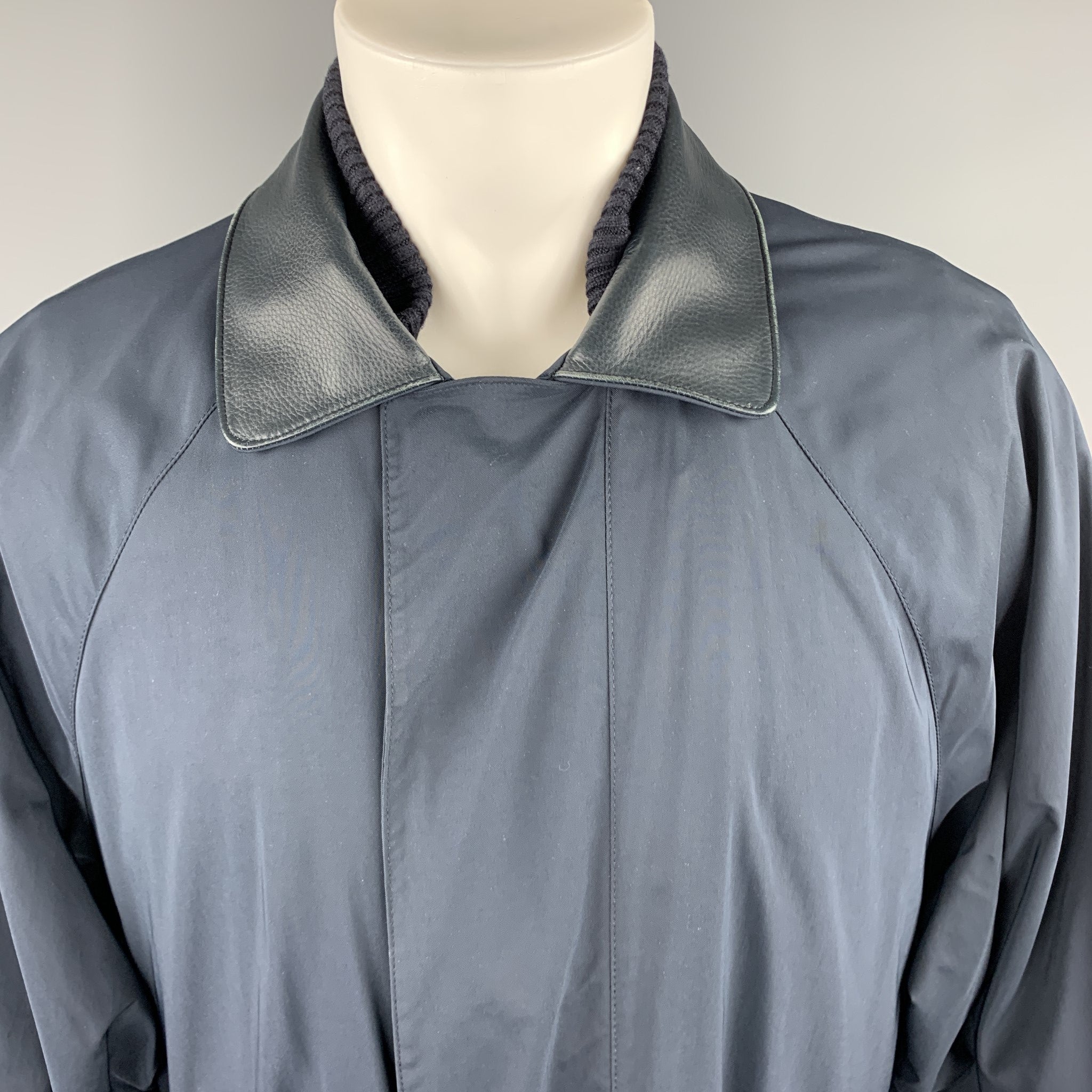 Loro Piana HORSEY 1992 バルセロナ五輪 ステンカラーコート Lot - Loro Piana Black 'Horsey' Jacket with Detachable Vest