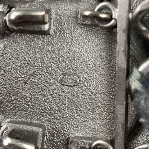 CHANEL Fall 2005 Waist Size 34 Gray Marbled Chain Medallion Belt