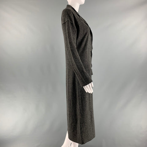 LANVIN 2009 Cárdigan largo de mezcla de poliamida gris talla S