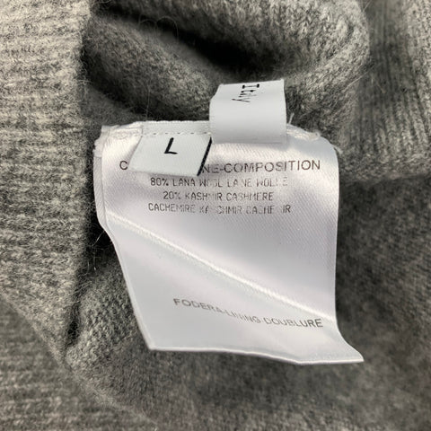BALENCIAGA Size L Grey Lana Wool Cashmere Crew-Neck Pullover