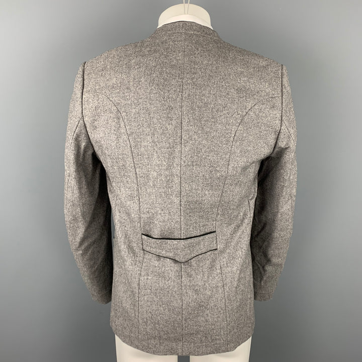 ROFAN TRACHT Size 38 Grey Embroidery Wool Lapel Sport Coat