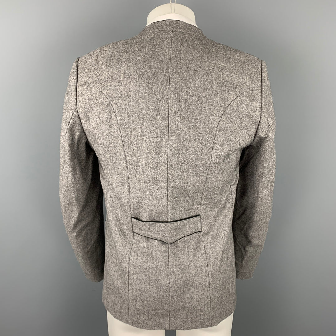 ROFAN TRACHT Taille 38 Manteau de sport à revers en laine brodée grise