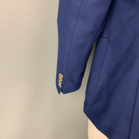 PETER MILLAR Size XL Blue Textured Wool Single Breasted Sport Coat