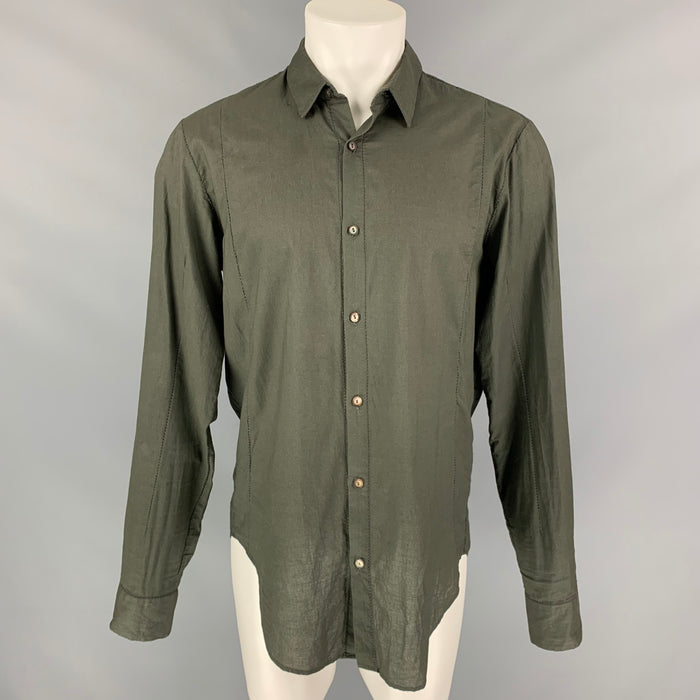 FORME 3’3204322896 Size 40 Charcoal Cotton Long Sleeve Shirt
