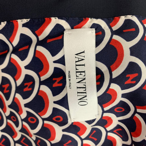 VALENTINO Size 42 Navy Wool Mohair Notch Lapel Sport Coat