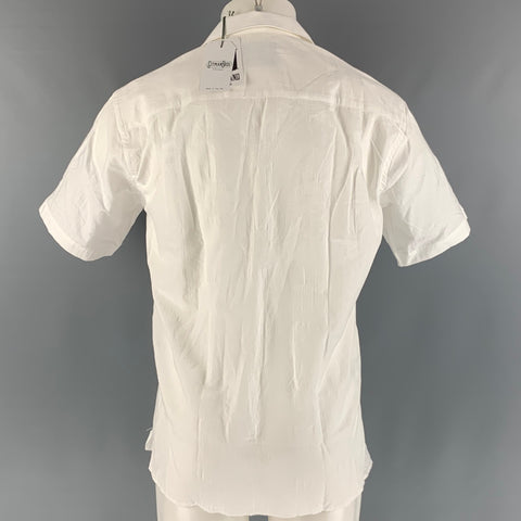 GITMAN VINTAGE Size M White Solid Cotton Camp Short Sleeve Shirt