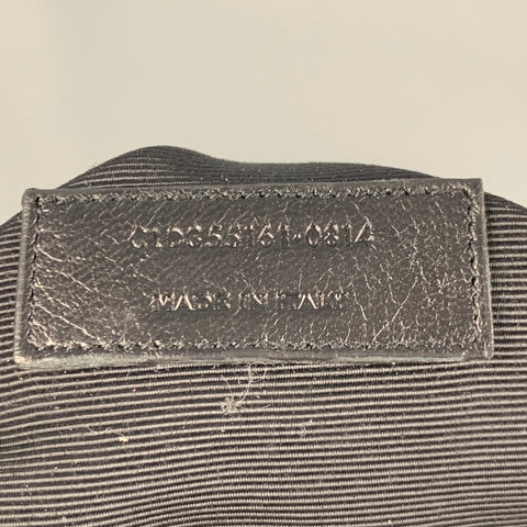 SAINT LAURENT Black Embossed Alligator Tote Handbag