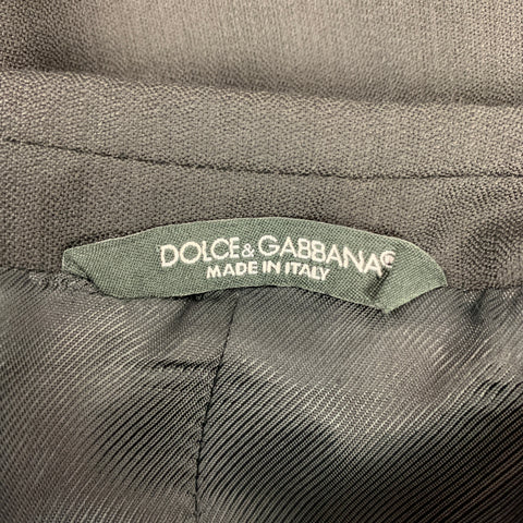 DOLCE & GABBANA Size 38 Black Wool Peak Lapel Double Breasted Sport Coat