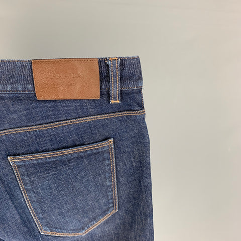 PRADA Size 33 Blue Cotton Slim Button Fly Jeans