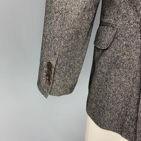 BRUNELLO CUCINELLI Size 38 Black White Wool Cashmere Silk Sport Coat