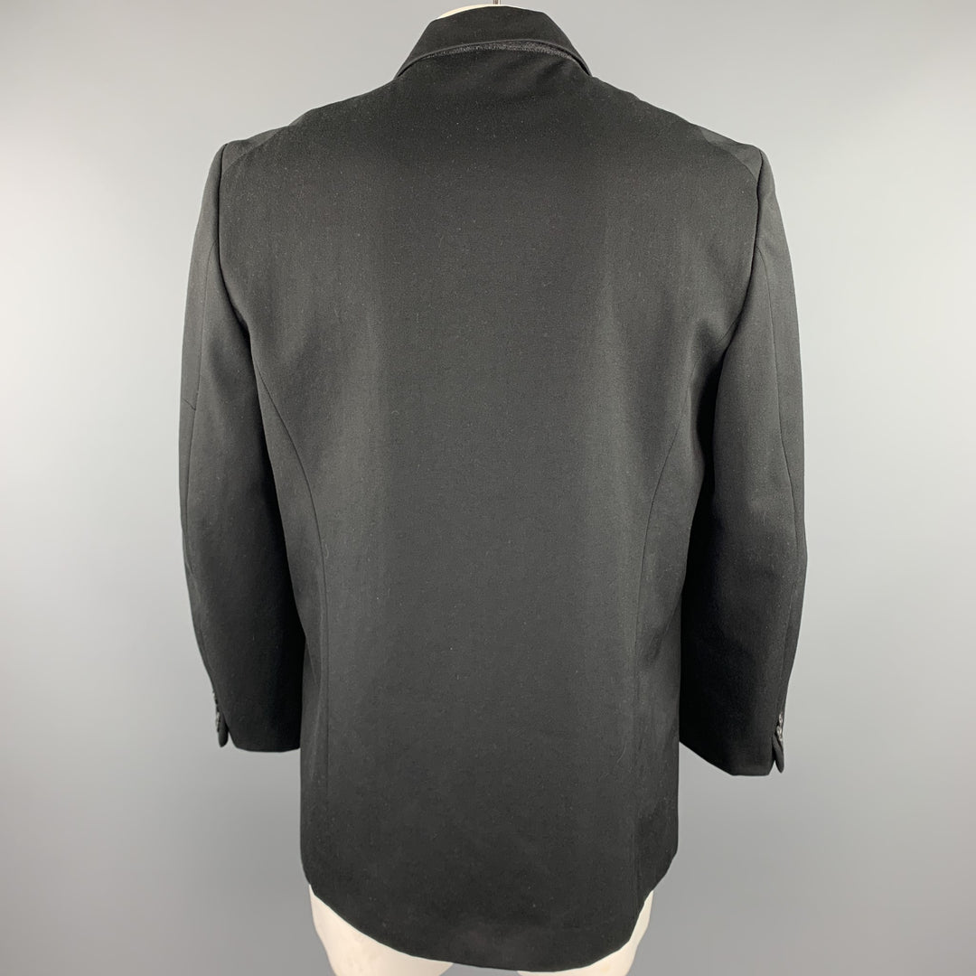 COMME des GARCONS HOMME PLUS Size L Black Patchwork Wool Jacket