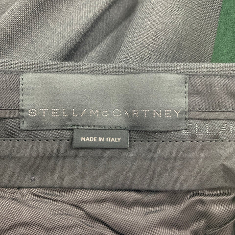 STELLA McCARTNEY Size 30 Charcoal & Green Wool Stirrup Tuxedo Dress Pants