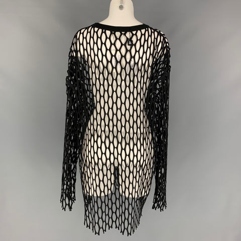 DRIES VAN NOTAN Primavera-Verano 2021 Talla M Jersey Cuello Redondo De Malla De Poliéster Negro