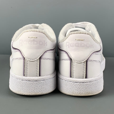 REEBOX x MAISON MARGIELA Size 10.5 White Black Leather Lace Up Sneakers