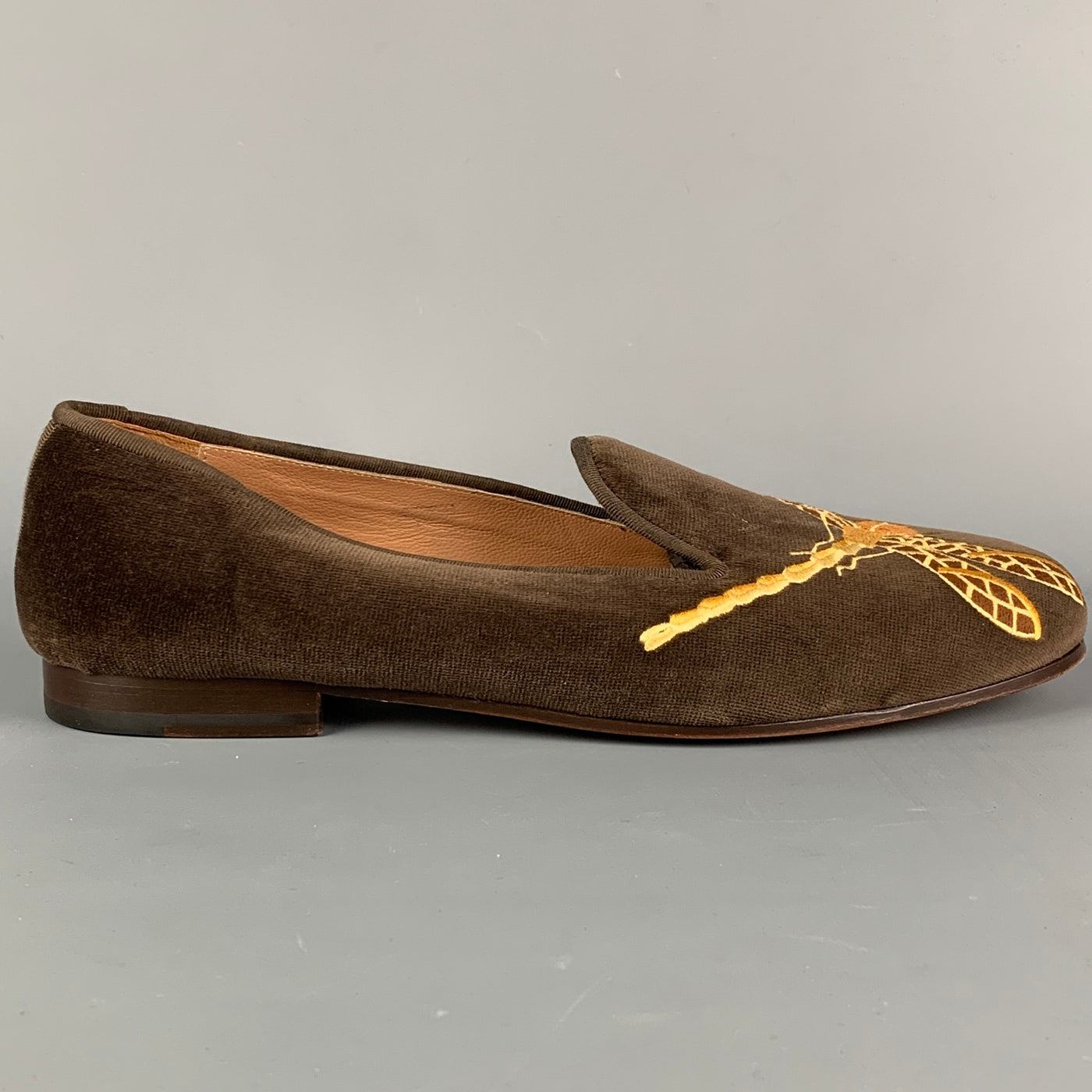 STUBBS & WOOTTON Size 10.5 Dragonfly Motif Embroidery Velvet On Loafers – Sui Generis Designer Consignment