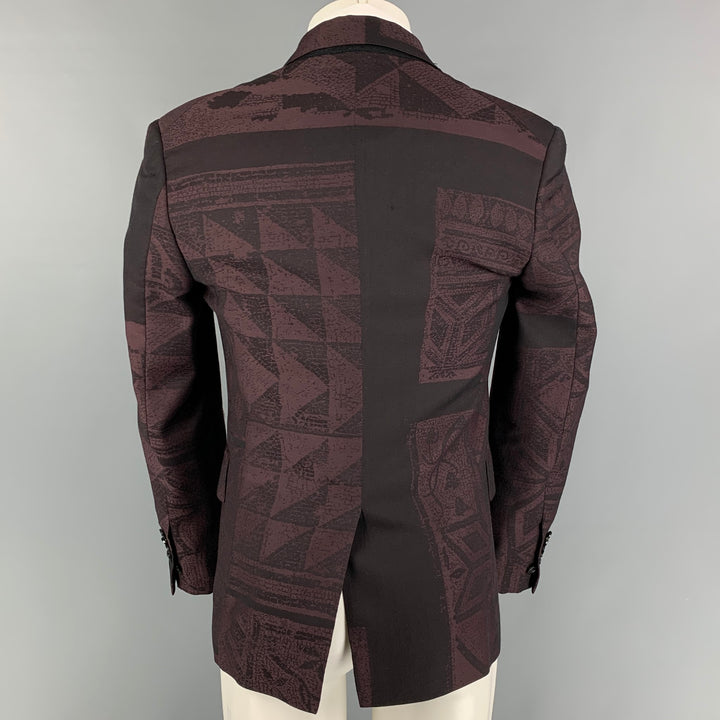 VIVIENNE WESTWOOD MAN Size 36 Burgundy Brown Jacquard Wool Sport Coat