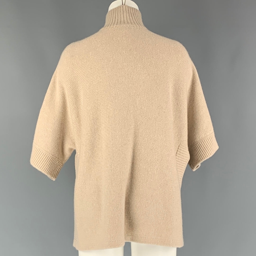 AKRIS Size 8 Oatmeal Textured 3/4 Sleeves Sweater