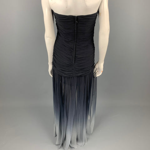 BCBGAXAZRIA Size 6 Black Ombre Chiffon Silk Cocktail Dress