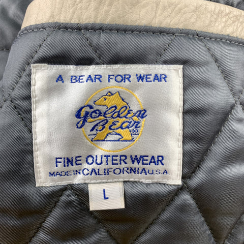 GOLDEN BEAR Size L Grey & Beige Mixed Materials Wool Snaps Coat
