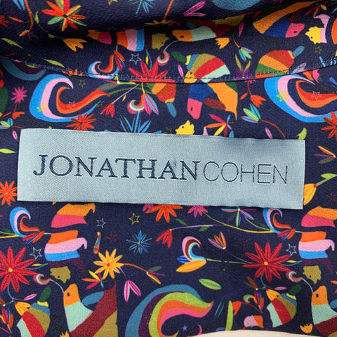 JONATHAN COHEN Size XS Multi-Color Print Silk Camp Short Sleeve Shirt