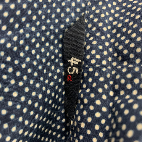 45rpm Size L Navy & White Dots Cotton Pop-Over Short Sleeve Shirt
