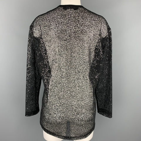 JUNYA WATANABE Taille M Pull à col rond en maille pailletée noire